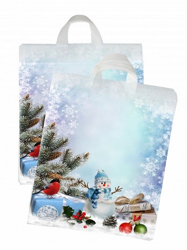 Taška PVC s ušima s potiskem Vánoční - Úklidové a ochranné pomůcky Obalový materiál Mikrotenové tašky